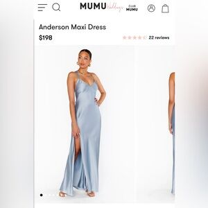 Show Me Your Mumu Anderson Maxi Dress Steel Blue Size XL